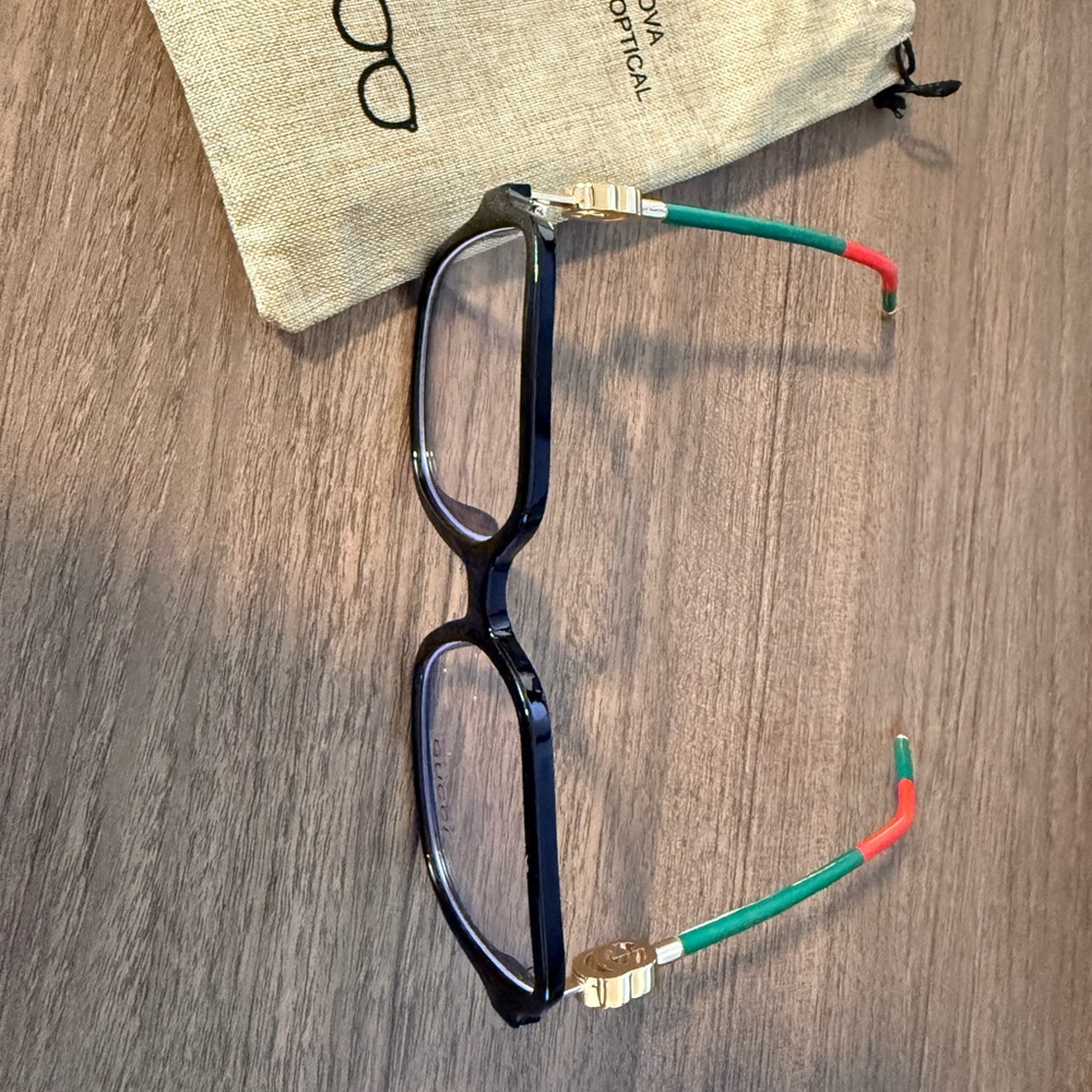 Chic Black and Green Glasses